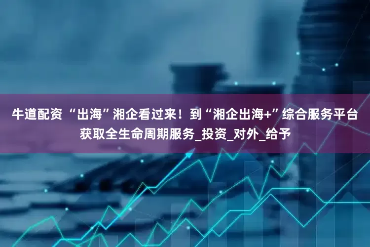 牛道配资 “出海”湘企看过来！到“湘企出海+”综合服务平台获取全生命周期服务_投资_对外_给予
